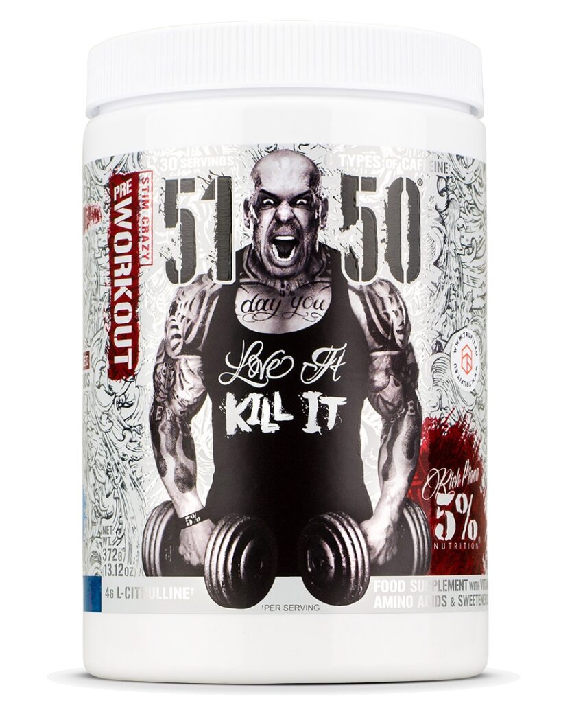 "5150" Legendinis Pre-Workout su Stimuliantais 'Rich Piana 5%' (372g/30porc) - Moksliškai pagrįstas veiksmingumas "5150" Legendinis Pre-Workout su Stimuliantais 'Rich Piana 5%' (372g/30porc) | Klinikinio lygio ilgaamžiškumo protokolas, Pre-workout papildai ir SPORTAS papildas.