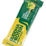 “Buddha Protein Chia Lemon Spirulina” Veganiškas Baltyminis Batonėlis ‘Iswari’ (47g)
