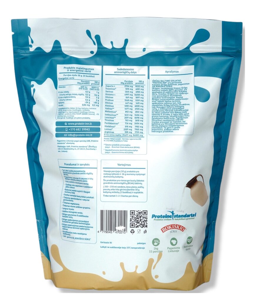 "Whey Isolate Peanuts" Grynas Proteino Izoliatas ‘Protein Inn’ (1000g/33porc/26g balt) - produkto nuotrauka 1, Baltymai ir |2| Super Sale.