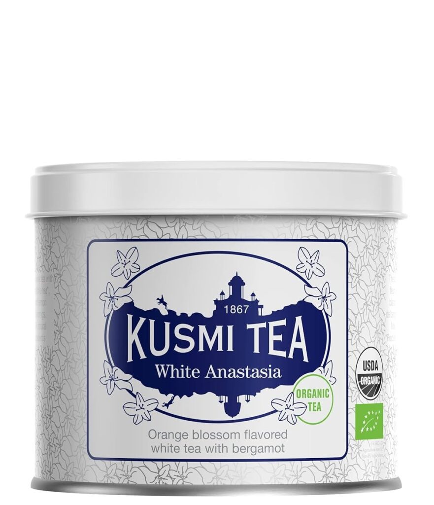 White Anastasia – Ekologiška baltoji arbata su bergamote ir citrina | Kusmi Tea™ (90 g) - Moksliškai pagrįstas veiksmingumas White Anastasia – Ekologiška baltoji arbata su bergamote ir citrina | Kusmi Tea™ (90 g) | Klinikinio lygio ilgaamžiškumo protokolas, FUNKCINIS MAISTAS ir Kava, Arbata ir Matcha papildas.