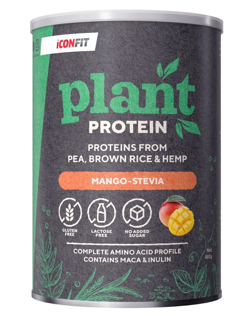 „Plant Protein Mango“ Augaliniai Baltymai+BCAA, Maka, Inulinas ‘Iconfit’ (480g) - Moksliškai pagrįstas veiksmingumas „Plant Protein Mango“ Augaliniai Baltymai+BCAA, Maka, Inulinas ‘Iconfit’ (480g) | Klinikinio lygio ilgaamžiškumo protokolas, Baltymai ir |4| Super Sale papildas.