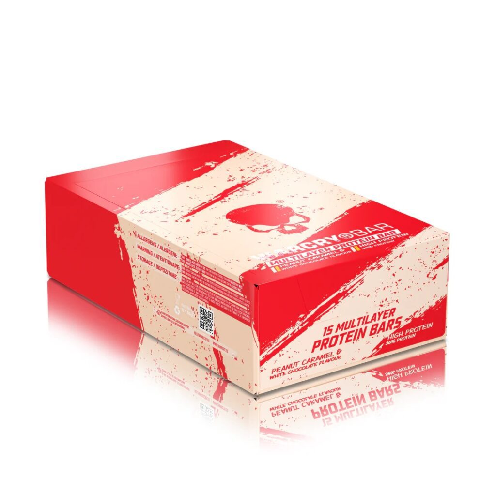 WARCRY® Bar – Skanus baltyminis batonėlis su karamele ir riešutais | Genius Nutrition | 55 g - Moksliškai pagrįstas veiksmingumas WARCRY® Bar – Skanus baltyminis batonėlis su karamele ir riešutais | Genius Nutrition | 55 g - produkto nuotrauka 1, FUNKCINIS MAISTAS ir Proteino Batonėliai ir Užkandžiai.