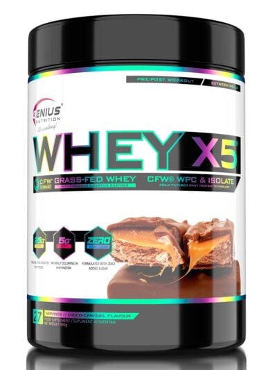 Whey X5 900 g – išrūgų baltymų mišinys su DigeZyme®, Genius Nutrition