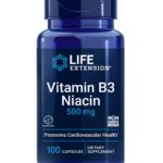 “Vitamin B3 Niacin” Vitaminas B3 Niacinas 500mg ‘Life Extension’ (100kaps/100porc)