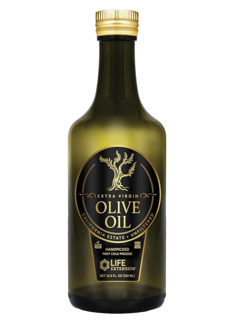 Extra Virgin Olive Oil – premium kokybės alyvuogių aliejus | Life Extension (500 ml) | Klinikinio lygio ilgaamžiškumo protokolas, FUNKCINIS MAISTAS ir Anti-aging papildas.
