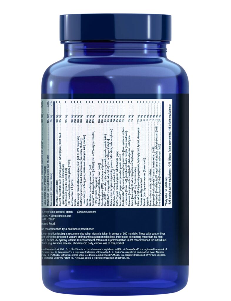 "Life Extension Mix™" Pažangus Multivitaminų Kompleksas 'Life Extension' (360kaps/30porc) - Moksliškai pagrįstas veiksmingumas "Life Extension Mix™" Pažangus Multivitaminų Kompleksas 'Life Extension' (360kaps/30porc) - produkto nuotrauka 4, SVEIKATA ir Visos Prekės.