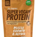 "Super Vegan Salted Caramel & Ashwagandha" Ekologiški Baltymai 'Iswari' (400g)