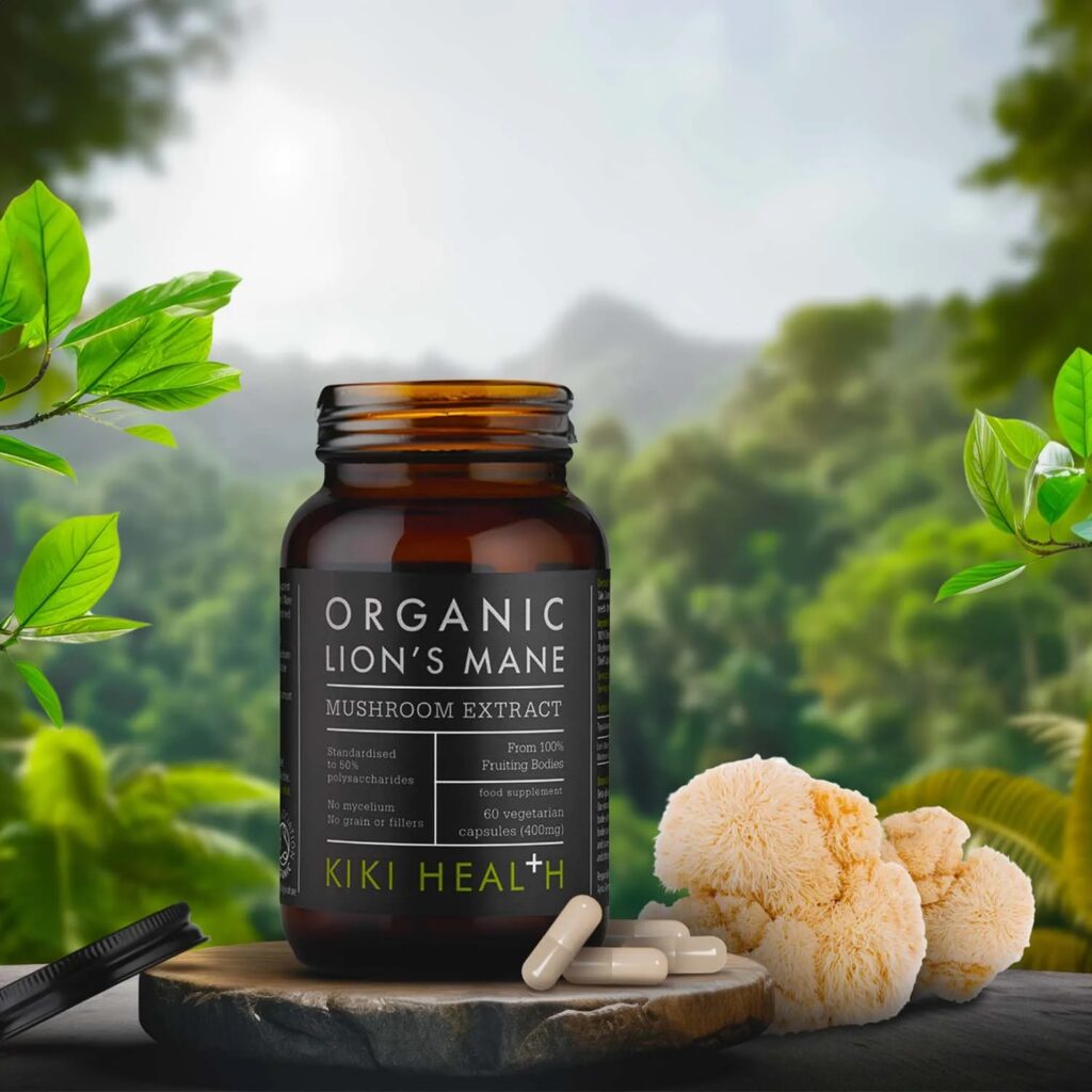 "Organic Lion's Mane" Liūto Karčiai Papildai Ekologiški 'KIKI Health' (60kaps/60porc) - Moksliškai pagrįstas veiksmingumas "Organic Lion's Mane" Liūto Karčiai Papildai Ekologiški 'KIKI Health' (60kaps/60porc) - produkto nuotrauka 1, SVEIKATA ir Funkciniai Grybai.