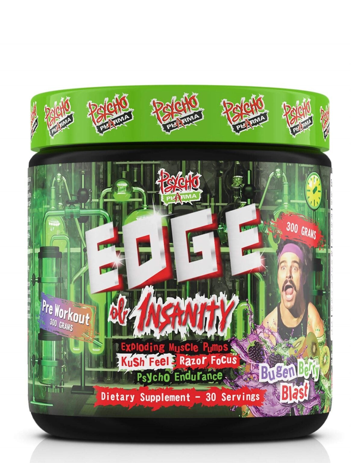 “Edge of Insanity" Stiprus Pre-Workout ‘Psycho Pharma’ (300g/25porc) | Klinikinio lygio ilgaamžiškumo protokolas, Visos Prekės ir Pre-workout papildai papildas.