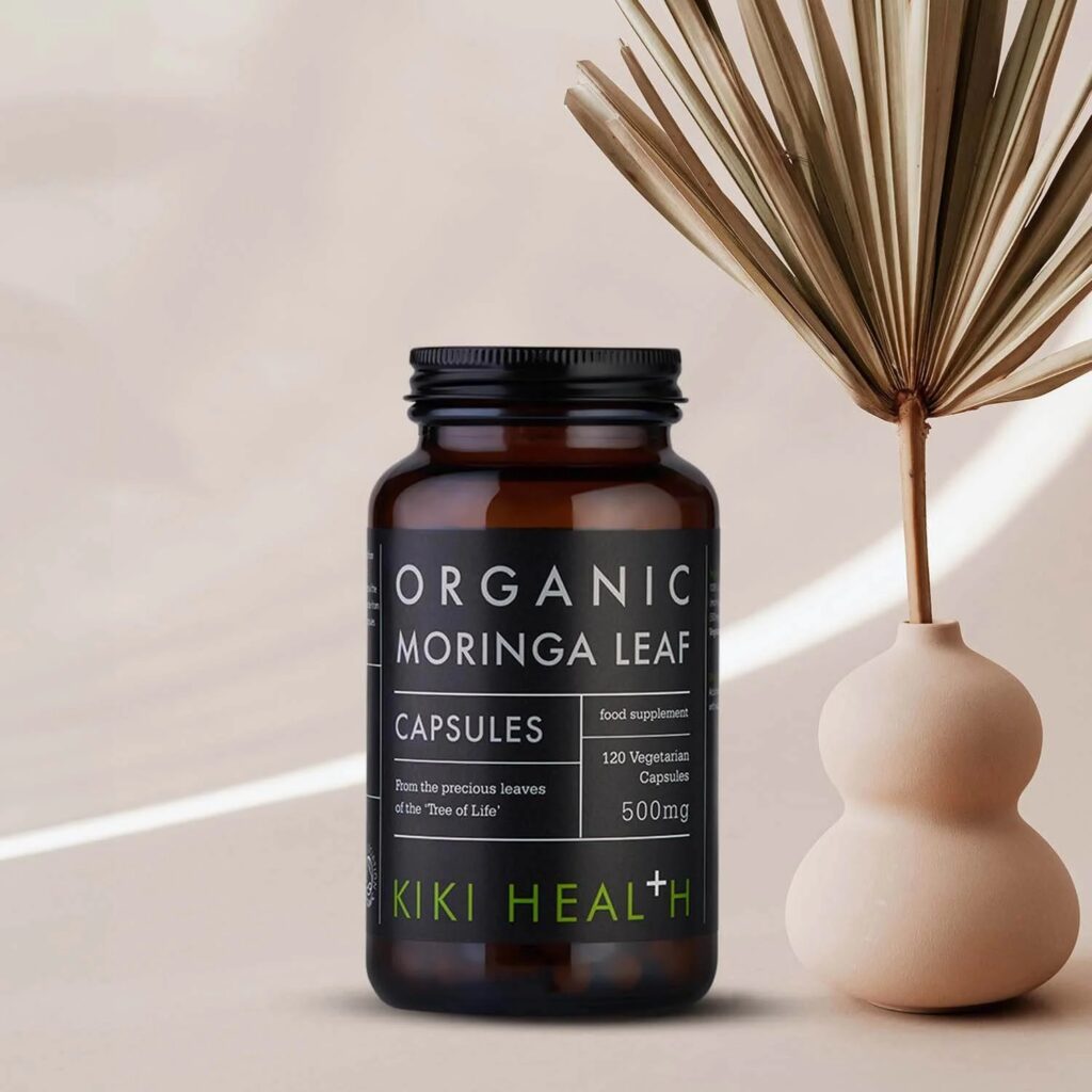 “Organic Moringa Leaf 500mg” Ekologiškos Moringa Kapsulės ‘KIKI Health’ (120kaps/120porc) - produkto nuotrauka 2, Super Maistas ir SVEIKATA.