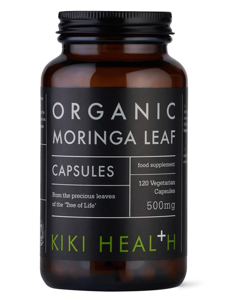 “Organic Moringa Leaf 500mg” Ekologiškos Moringa Kapsulės ‘KIKI Health’ (120kaps/120porc) | Klinikinio lygio ilgaamžiškumo protokolas, Super Maistas ir SVEIKATA papildas.