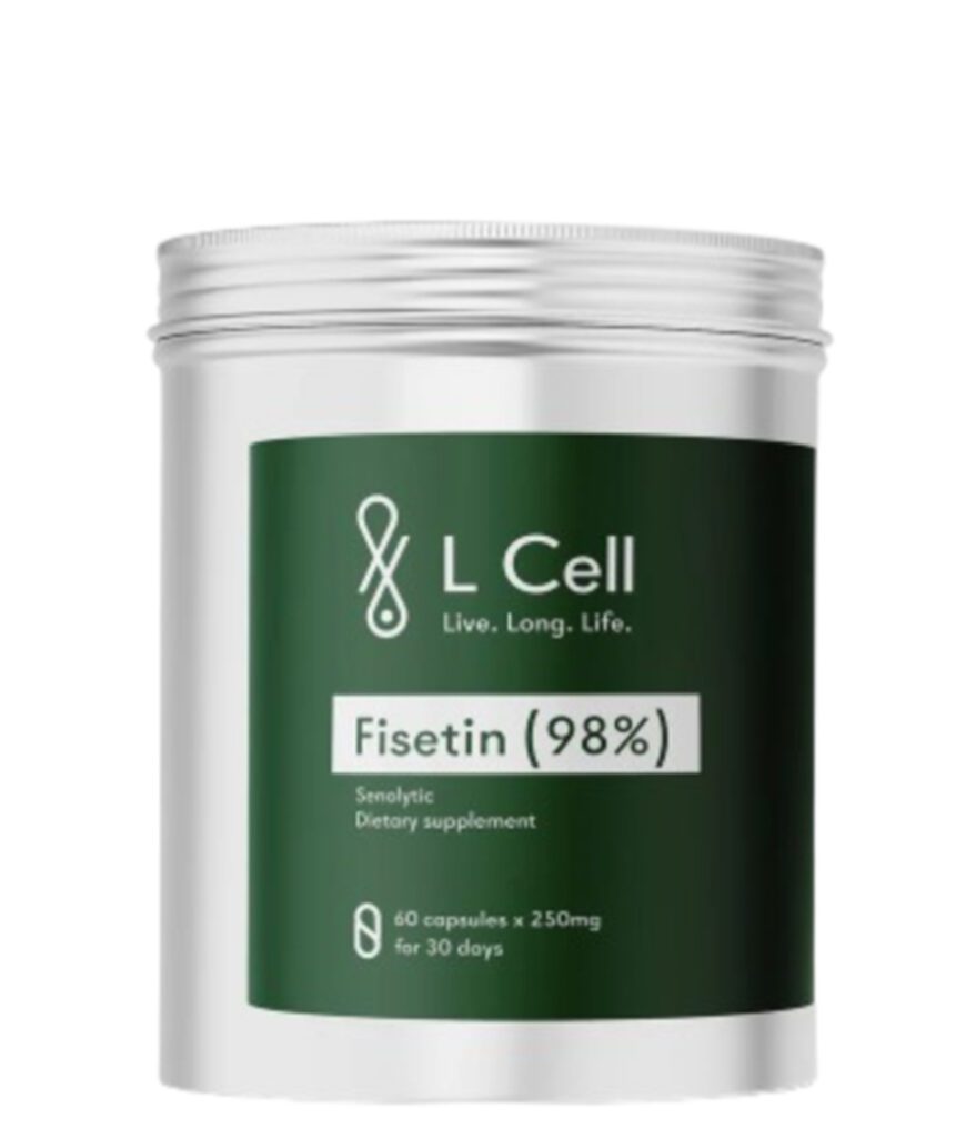 "Fisetinas 250mg" 'L Cell' (60kaps/30porc) - Moksliškai pagrįstas veiksmingumas "Fisetinas 250mg" 'L Cell' (60kaps/30porc) | Klinikinio lygio ilgaamžiškumo protokolas, SVEIKATA ir Anti-aging papildas.