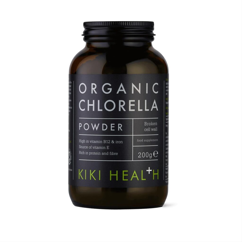 “Organic Chlorella” Ekologiški Chlorelės Milteliai ‘KIKI Health’ (200g) - produkto nuotrauka 1, Super Maistas ir SVEIKATA.
