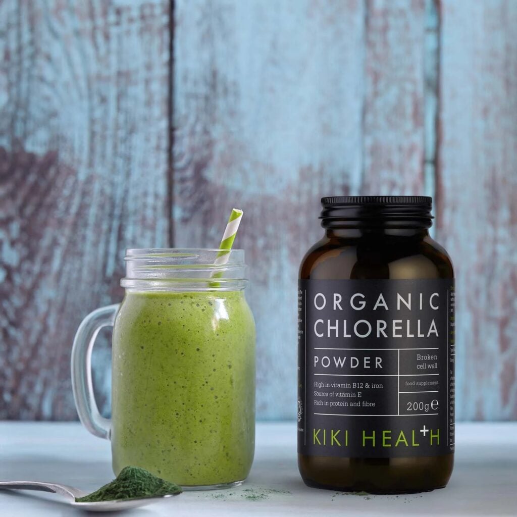 “Organic Chlorella” Ekologiški Chlorelės Milteliai ‘KIKI Health’ (200g) | Klinikinio lygio ilgaamžiškumo protokolas, Super Maistas ir SVEIKATA papildas.