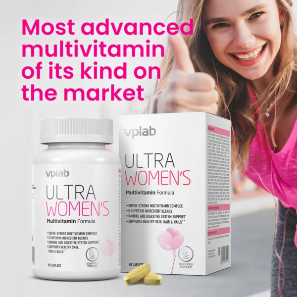 „Ultra Women's Multivitamin Formula“ Multivitaminų kompleksas moterims ‘VPLAbs’ (90kaps/90porc) - Image 8