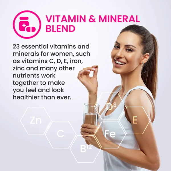 „Ultra Women's Multivitamin Formula“ Multivitaminų kompleksas moterims ‘VPLAbs’ (90kaps/90porc) - Image 5