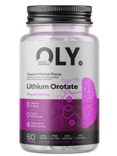 OLY Lithium Orotate 5 mg grynas papildas, 60 kapsulių