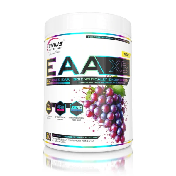 EAA-X5 – EAA amino rūgščių mišinys | Genius Nutrition (360 g / 30 porcijų) - Image 2