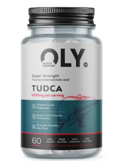 Oly TUDCA 1000 mg – veganiškos kapsulės su tauroursodeoksicholine rūgštimi kepenų sveikatai palaikyti, 60 kapsulių (30 porcijų)