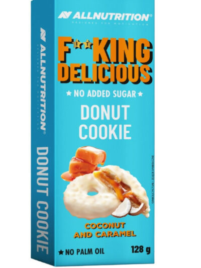 ALLNUTRITION Fitking Delicious Donut Cookie Coconut & Caramel – sausainis su kokosu ir karamele (128 g)