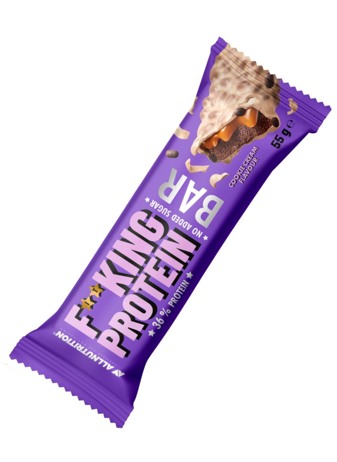ALLNUTRITION Fitking Protein Bar Cookie Cream – baltyminis batonėlis su sausainių ir grietinėlės skoniu (55 g)