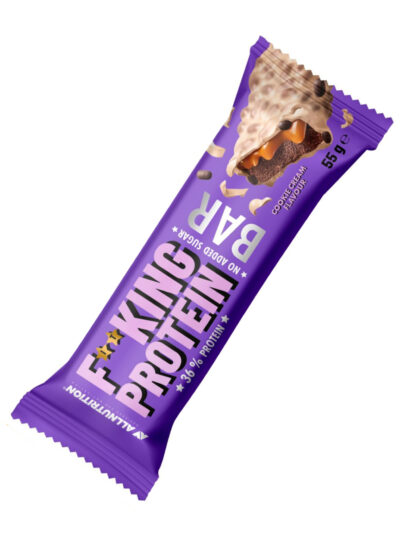 ALLNUTRITION Fitking Protein Bar Cookie Cream – baltyminis batonėlis su sausainių ir grietinėlės skoniu (55 g)