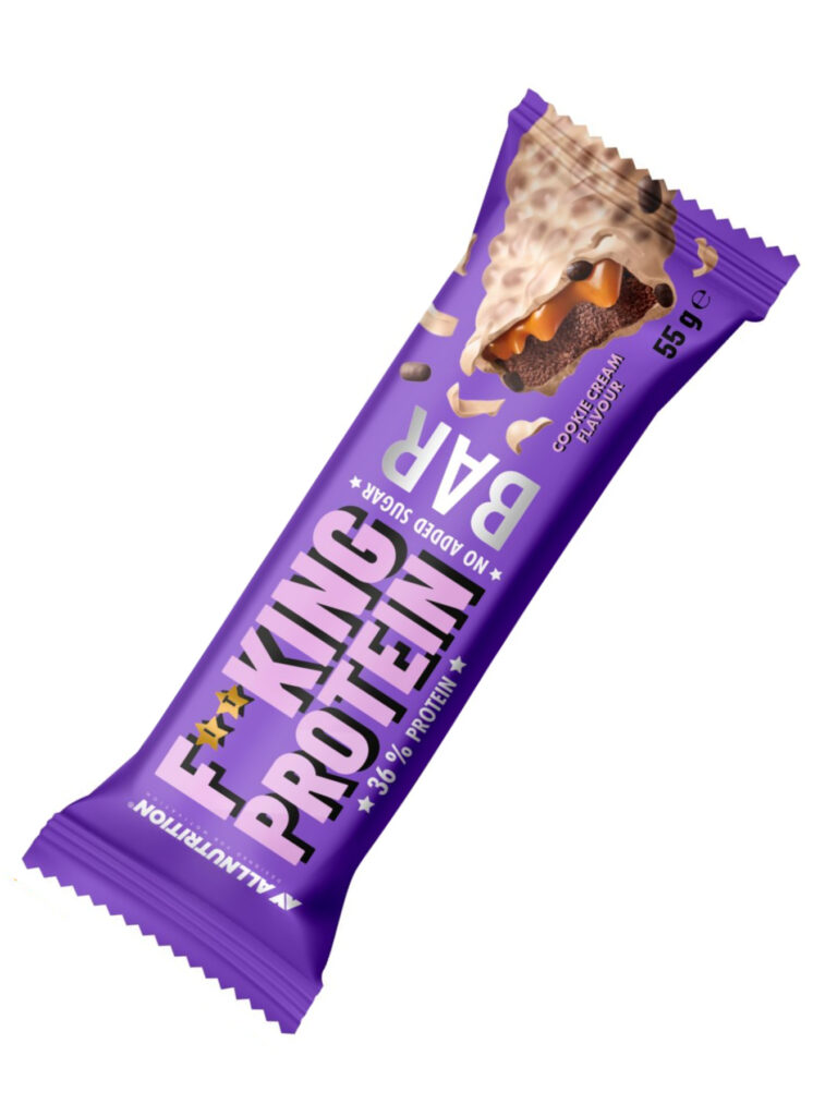 Fitking Protein Bar Cookie Cream – baltyminis batonėlis su sausainių ir grietinėlės skoniu | AllNutrition (55 g) - Moksliškai pagrįstas veiksmingumas Fitking Protein Bar Cookie Cream – baltyminis batonėlis su sausainių ir grietinėlės skoniu | AllNutrition (55 g) | Klinikinio lygio ilgaamžiškumo protokolas, FUNKCINIS MAISTAS ir Proteino Batonėliai ir Užkandžiai papildas.