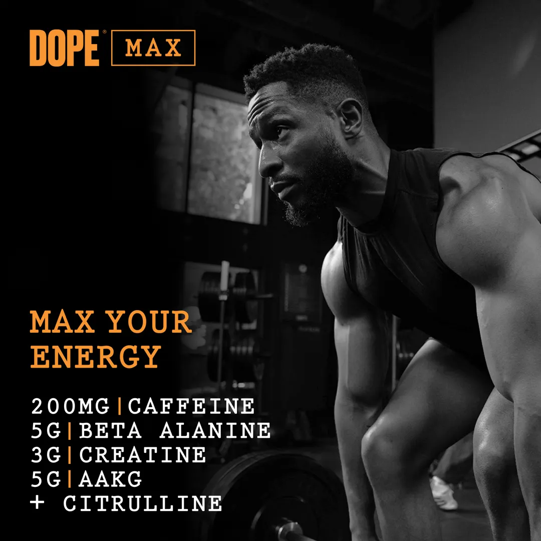 Bulk Dope Max Pre-allenamento 563g (25 Dosi) - Caffeina 200mg, Beta Alanina 5g, Creatina 3g, Vitamina B6, Gusto Strawberry Lime