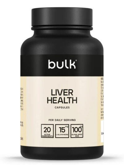 Bulk Liver Health 90 kapsulių – elito lygio papildai kepenims su brandintu česnaku ir gliutationu