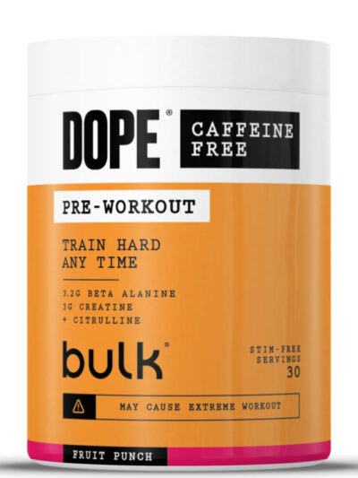Bulk Dope Pre-Workout Caffeine Free pre-treniruotinis papildas be kofeino 510 g