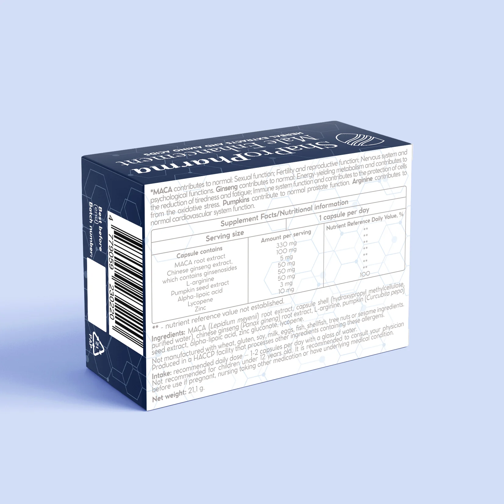 Male Enhancement – Energija, Ištvermė ir Jėga Vyrams | Shapro Pharma (30 kapsulių) - Image 2