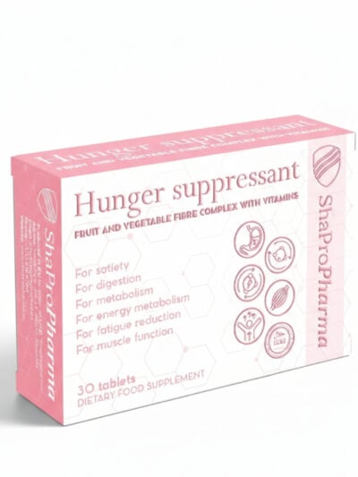 Shapro Pharma Hunger Suppressant 60 tablečių – natūralus skaidulų kompleksas alkio kontrolei ir lieknėjimui