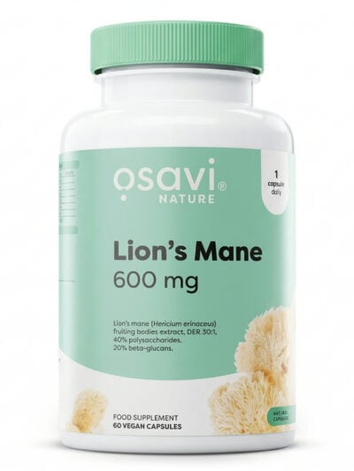 Osavi Lion’s Mane 600 mg maisto papildas kapsulėmis smegenų veiklai ir kognityvinėms funkcijoms 60 vnt