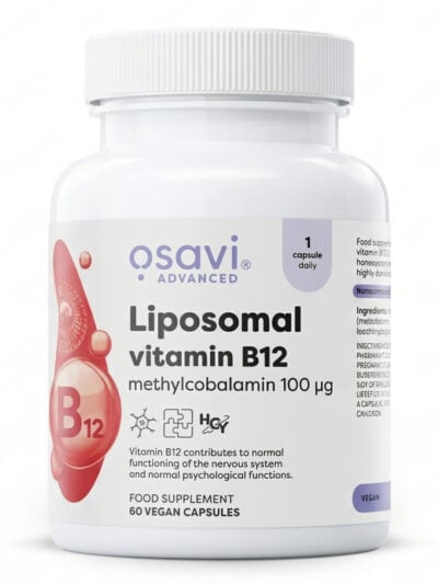 Osavi Liposomal Vitamin B12 100 μg maisto papildas kapsulėmis energijai ir nervų sistemai 60 vnt
