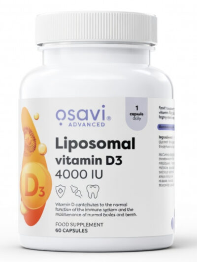 Osavi Liposomal Vitamin D3 4000 IU maisto papildas kapsulėmis imunitetui ir kaulų sveikatai 60 vnt