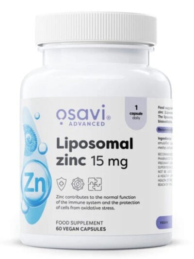 Osavi Liposomal Zinc 15 mg maisto papildas kapsulėmis imunitetui ir ląstelių apsaugai