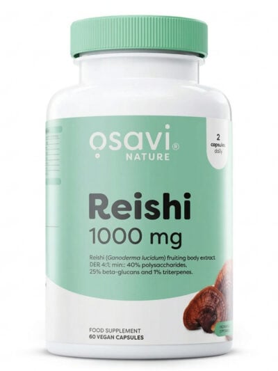 Osavi Reishi 1000 mg maisto papildas kapsulėmis imuninei sistemai ir streso valdymui 60 vnt