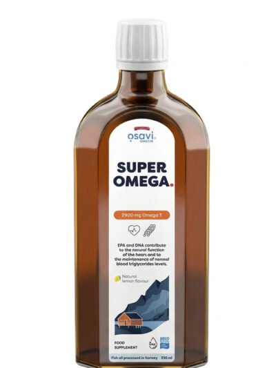 Osavi Super Omega 2900 mg skysti žuvų taukai su natūraliu citrinų skoniu 250 ml buteliukas