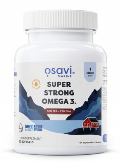 Osavi Super Strong Omega-3 maisto papildas kapsulėmis su aukšta EPA ir DHA koncentracija 60 vnt