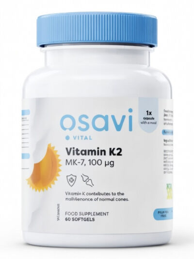 Osavi Vitamin K2 MK-7 100 μg maisto papildas minkštomis kapsulėmis su MCT aliejumi 60