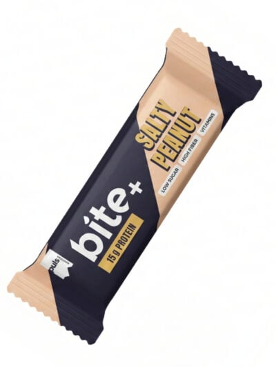 PULS Bite 50g proteino batonėlis su sūdytais žemės riešutais.