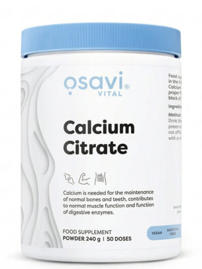Osavi Calcium Citrate maisto papildas milteliais kaulų stiprinimui ir raumenų funkcijai 240 g pakuotė