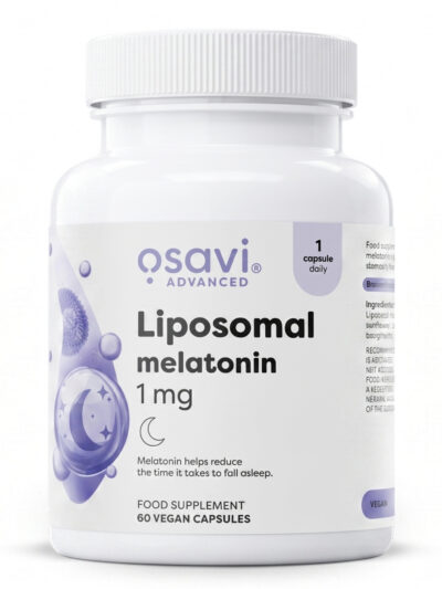 Osavi Liposomal Melatonin 1 mg maisto papildas kapsulėmis kokybiškam miegui ir greitam užmigimui 60 vnt