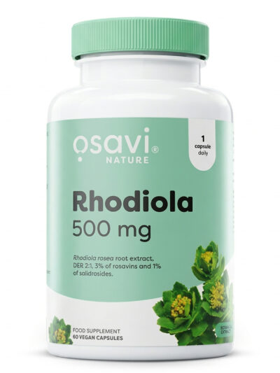 Osavi Rhodiola 500 mg maisto papildas kapsulėmis streso valdymui ir protiniam darbingumui 60 vnt