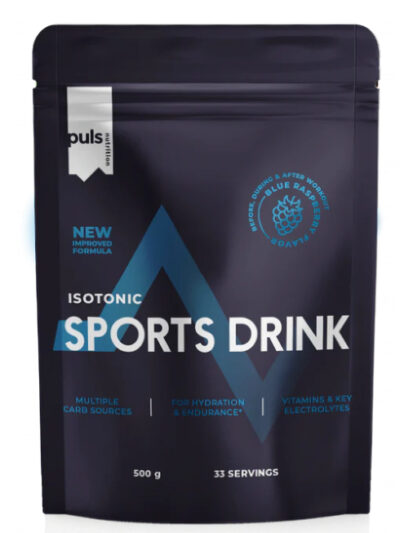 PULS Isotonic Sports Drink 500 g, Blue Raspberry skonio izotoninis gėrimas su elektrolitais, 25 porcijos