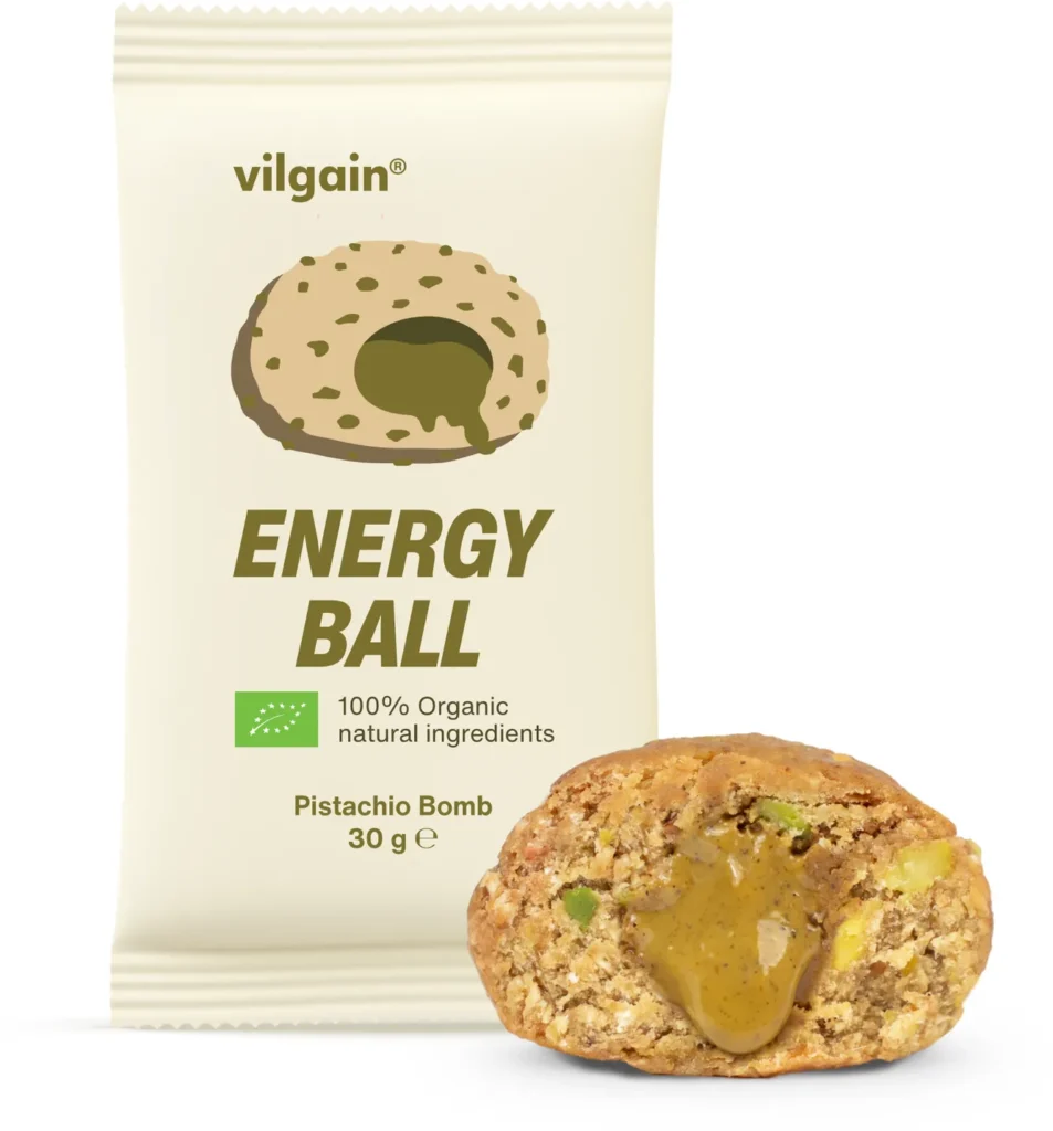 Energy Ball Pistachio Cream – eko užkandis su pistacijų kremu | Vilgain (30 g) - Moksliškai pagrįstas veiksmingumas Energy Ball Pistachio Cream – eko užkandis su pistacijų kremu | Vilgain (30 g) - produkto nuotrauka 2, FUNKCINIS MAISTAS ir Proteino Batonėliai ir Užkandžiai.