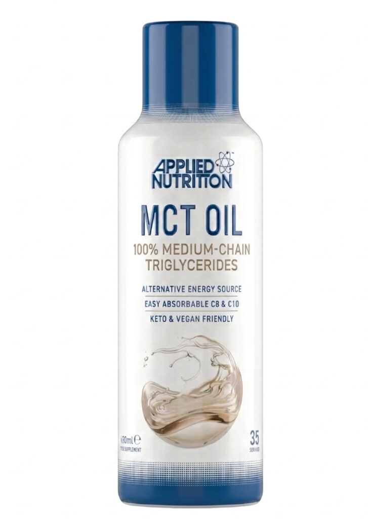 MCT Oil – grynas vidutinės grandinės trigliceridų aliejus iš kokosų | Applied Nutrition (490 ml) - Moksliškai pagrįstas veiksmingumas MCT Oil – grynas vidutinės grandinės trigliceridų aliejus iš kokosų | Applied Nutrition (490 ml) | Klinikinio lygio ilgaamžiškumo protokolas, FUNKCINIS MAISTAS ir SALE papildas.