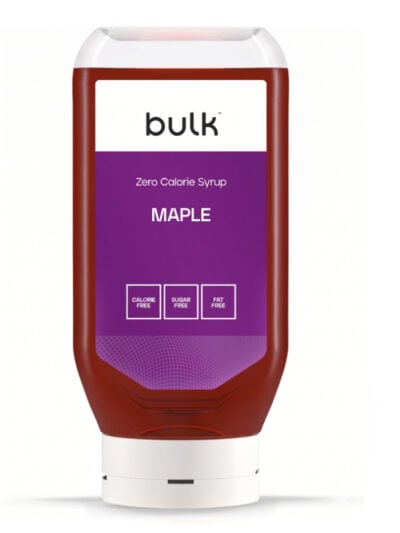 Bulk Zero Calorie Syrup klevų siurupo skonio pakuotė, desertinis užpilas be kalorijų ir cukraus.