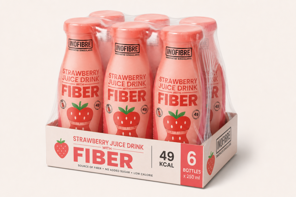 Drink with Fiber – Skaidulų gėrimas su braškių sultimis | INOFIBRE | 250 ml - Moksliškai pagrįstas veiksmingumas Drink with Fiber – Skaidulų gėrimas su braškių sultimis | INOFIBRE | 250 ml - produkto nuotrauka 1, FUNKCINIS MAISTAS ir Maistas ir Maisto Pakaitalai.