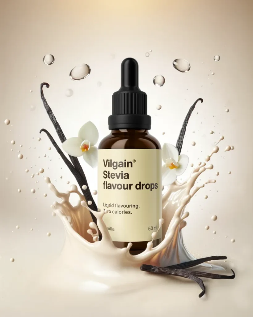 Stevia Drops – vanilės skonio lašai su stevija be kalorijų | Vilgain (50 ml) - Moksliškai pagrįstas veiksmingumas Stevia Drops – vanilės skonio lašai su stevija be kalorijų | Vilgain (50 ml) | Klinikinio lygio ilgaamžiškumo protokolas, FUNKCINIS MAISTAS ir Padažai be Kalorijų ir Skonio Lašai papildas.